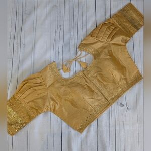 Readymade gold Blouse | for saree Sari Or Lehenga